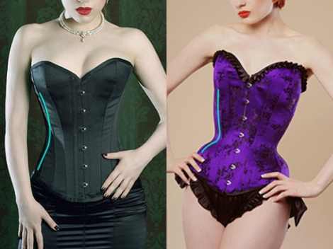 Two types of corsets The purple one is a tightlacing corset with a much 